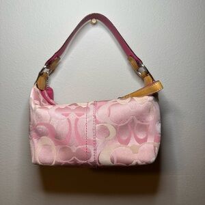 Vintage Coach Pink and Cream Shoulder Bag